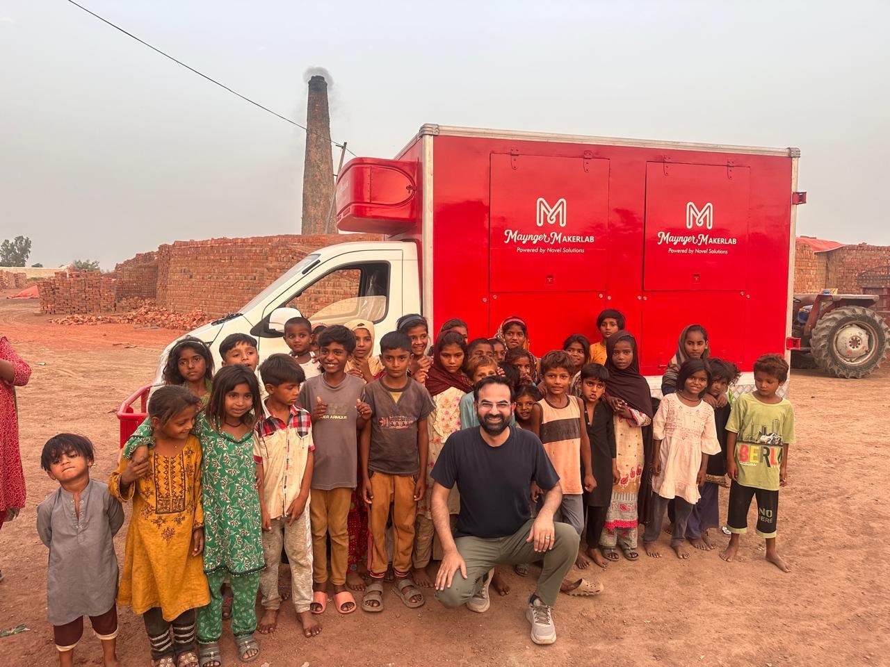 CCD's mobile MakerLab serving children at a brick-kiln community in Pakistan